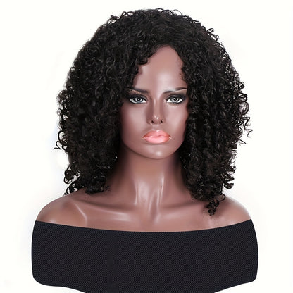 35.56 Cm Afro Kinky Curly Hair Wigs For Women Kinky Curly Wigs