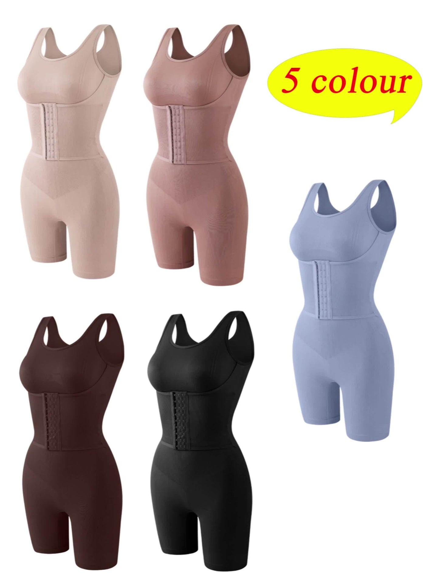 Seamless Double-Layer Compression Bodysuit – 3D Bust Lift & High-Support Tummy Control Shapewear