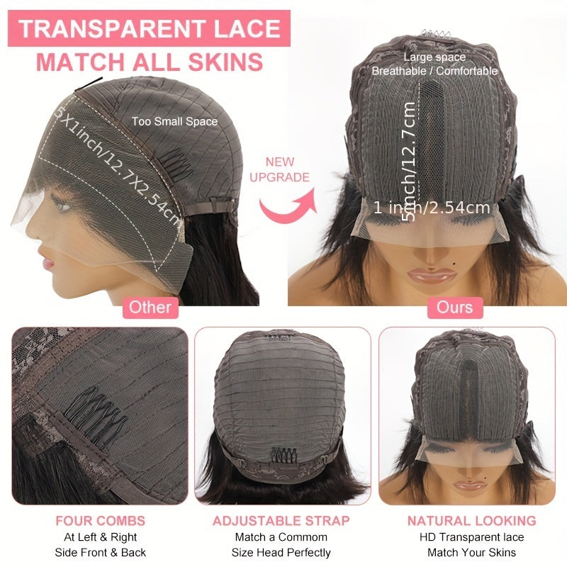 TIMOPOL Halloween Ready 5x1 Bob Lace Front Wig | 180% Plush Full Density & Baby-Soft Strands | Hyper-Real Natural Vibe | HD Invisible Transparent Lace | Stretchy Breathable Cap