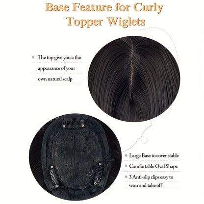 22-Inch (Approximately 55 Cm) Light Golden And Bleached Blonde Mixed Hair Top Synthetic Hairpiece with a Swiss Base And 3 Clips, Suitable for Thinning Hair And Gray Hair Loss.