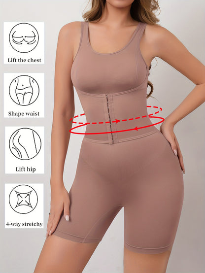 Seamless Double-Layer Compression Bodysuit – 3D Bust Lift & High-Support Tummy Control Shapewear