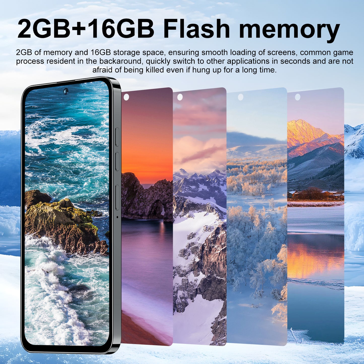 Smartphone with Dual SIM Dual Standby, 3G, 2GB of RAM, 16GB of Storage, a Large 6.5-Inch Touchscreen, 2MP And 5MP Cameras, Android 8.1