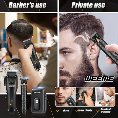 3 Piece Professional Hair Clipper for Men + Beard Trimmer + Electric Razor Kit