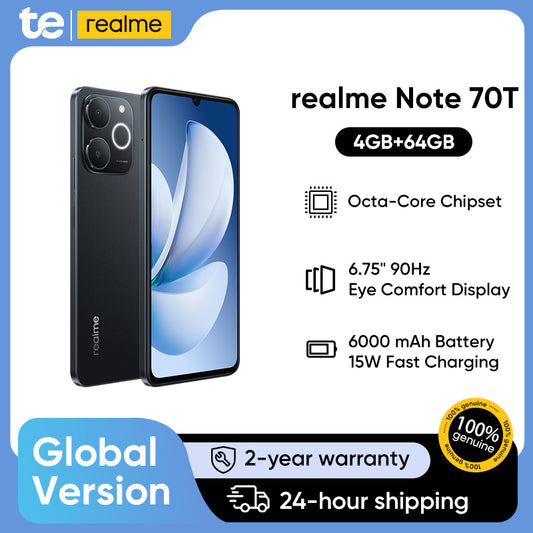 realme Note 70T Smartphone 256GB/128GB/64GB 6000mAh Battery 90Hz Refresh Rate 6.74" T7250 Octa-Core Chipset 13MP Al Camera Mobile phone