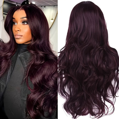 66.04 cm Long Body Wave Glam Wig for Women - Middle Parted, Wavy & Lustrous - Heat Styleable, Perfect for Christmas, Cosplay & Parties