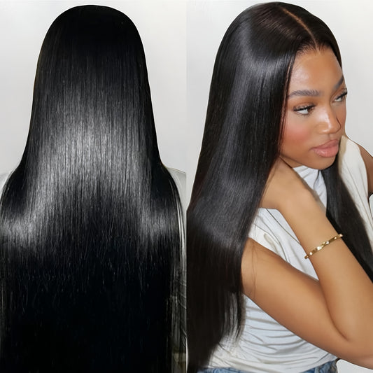 KIMO BEAUTY Women'S Brazilian Human Hair Wig - Glueless Natural Look Frontal Hairline, 180% Density High Volume, Pre Plucked Hairline & No Glue Needed, 4x4 Lace Closure for Secure Fit - Everyday & Special Events - Natural Bro