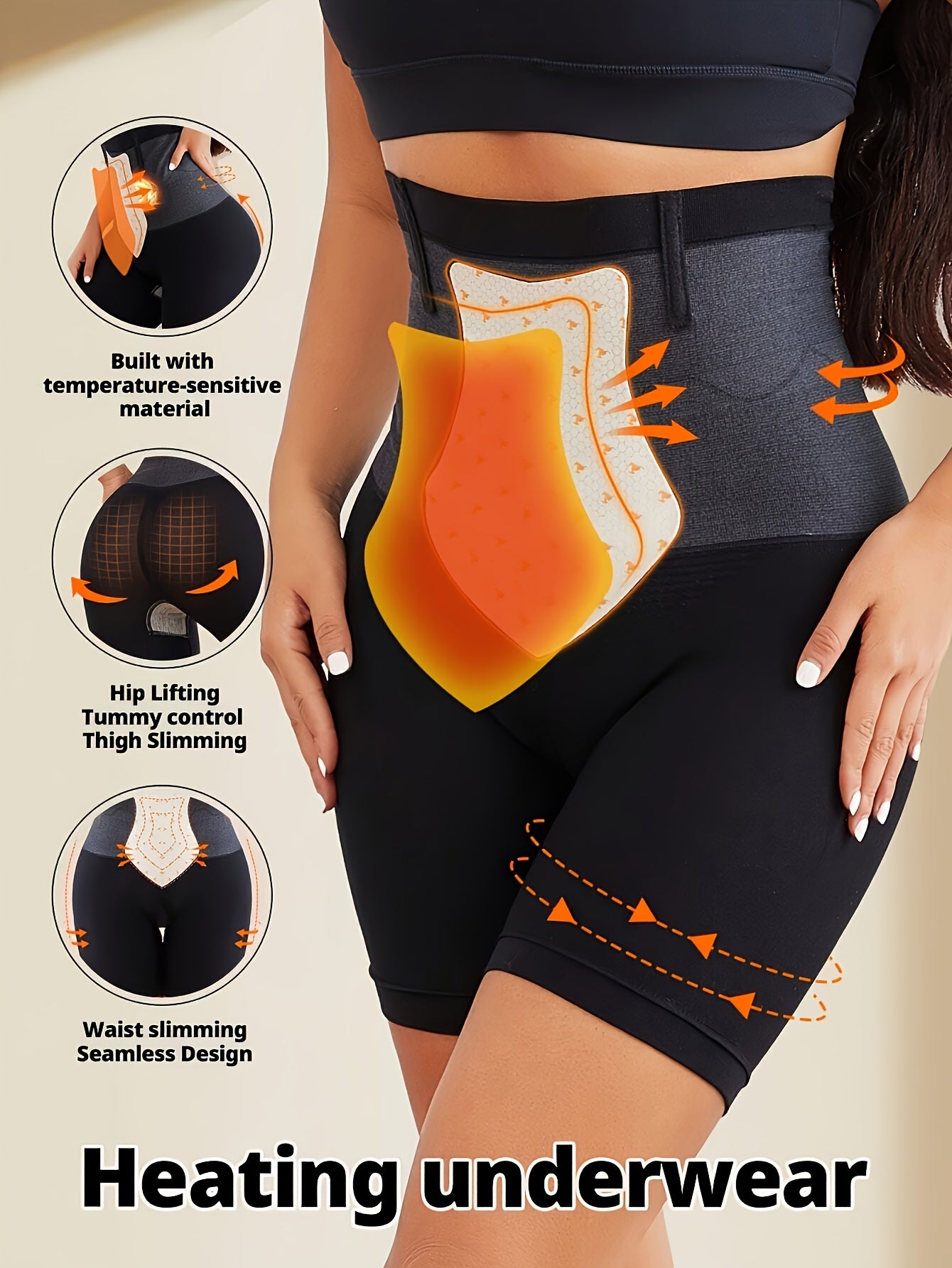 1PC Burning Thermal Pants – 3-Second Warming High-Waisted Shaping Shorts for Tummy Control & Lift