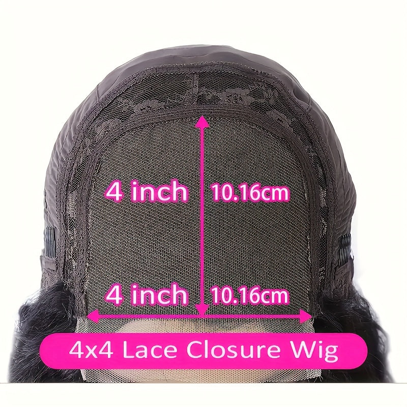 KIMO BEAUTY Women'S Brazilian Human Hair Wig - Glueless Natural Look Frontal Hairline, 180% Density High Volume, Pre Plucked Hairline & No Glue Needed, 4x4 Lace Closure for Secure Fit - Everyday & Special Events - Natural Bro