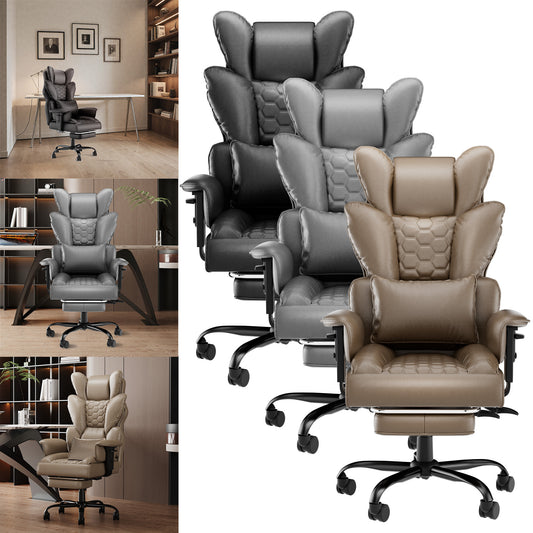 Executive Office Chair with Footrest – Ergonomic Comfort for Work & Gaming