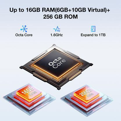 DOOGEE N55PRO Android 14, 16GB + 256GB, 6.56" HD+ 90Hz Octa Core 5150Mah 13MP+8MP Camera, 4G Dual SIM, Face Recognition/Otg/Gps