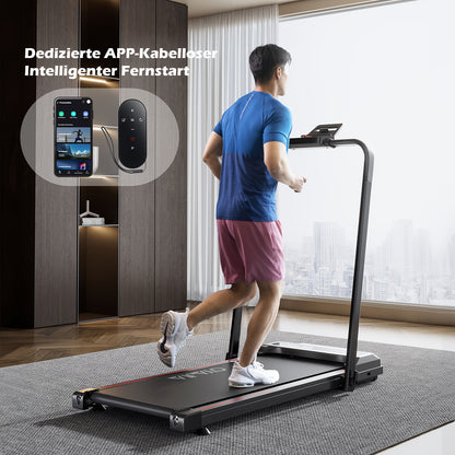 Tapis Roulant Elettrico Silenzioso Pieghevole Regolabile Velocità 12 km/h, LED