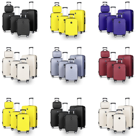 YSTYLE 3pcs/5pcs Luggage Set – ABS Carry-On Suitcases with 360° Silent Spinner Wheels & TSA Combination Lock