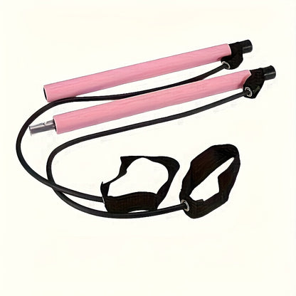 1pc Lingpeng Pilates Bar Kit with Colorful Resistance Bands – Stainless Steel Home Gym Equipment for Full Body Workout