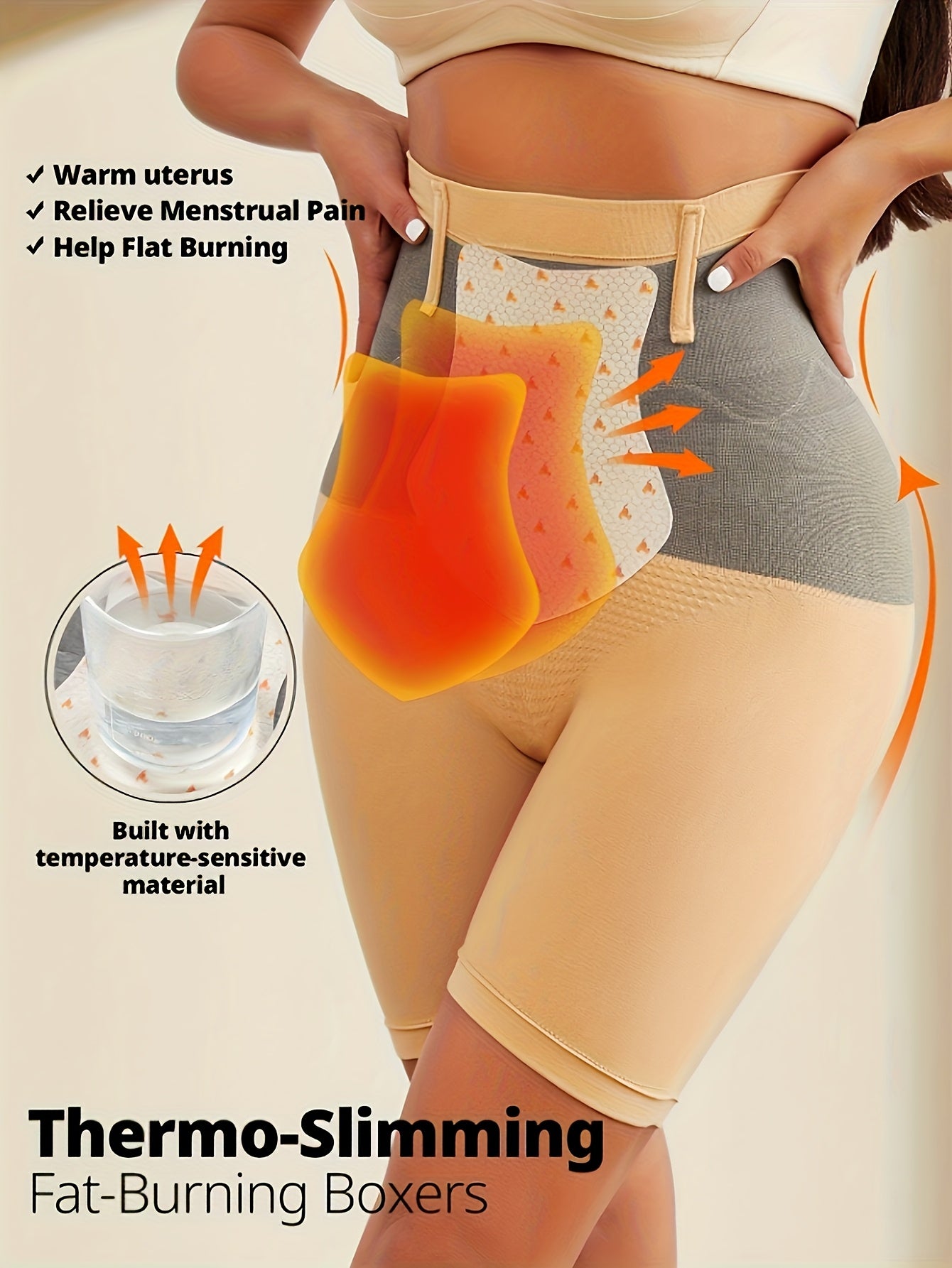 1PC Burning Thermal Pants – 3-Second Warming High-Waisted Shaping Shorts for Tummy Control & Lift