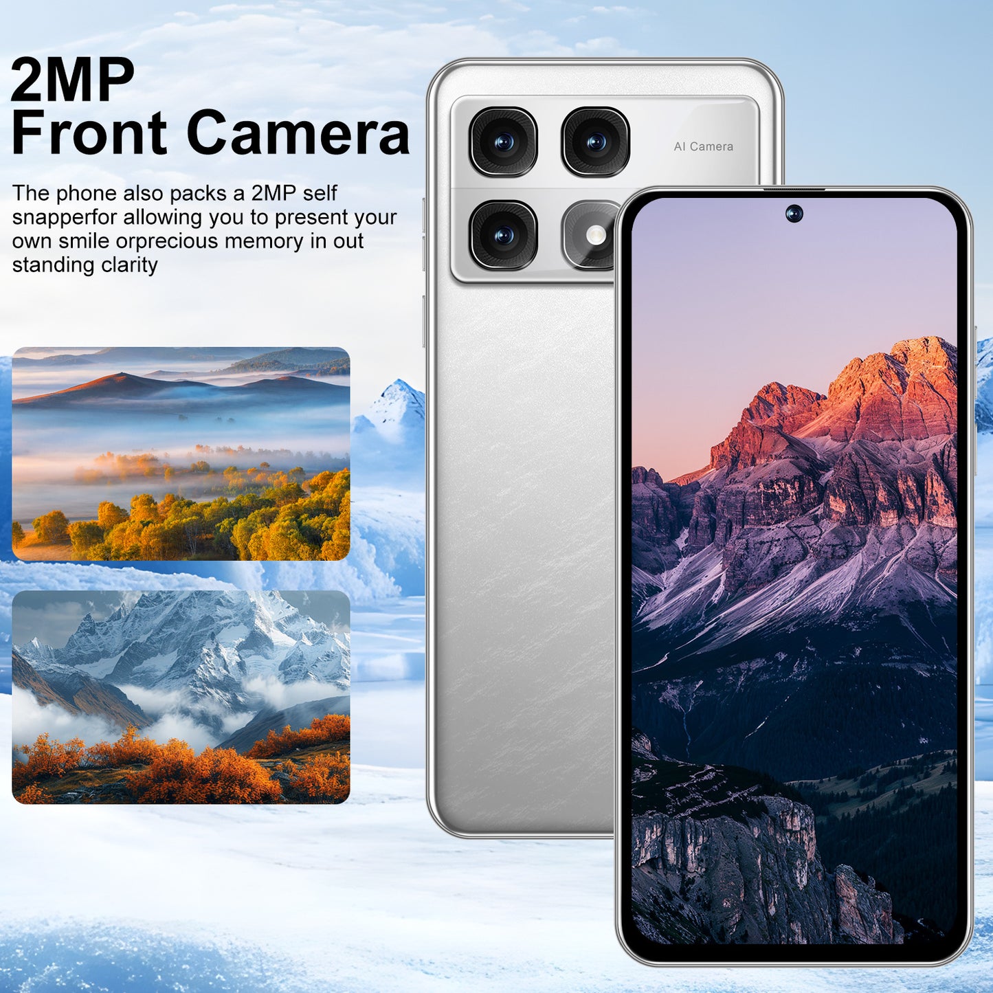 Smartphone with Dual SIM Dual Standby, 3G, 2GB of RAM, 16GB of Storage, a Large 6.5-Inch Touchscreen, 2MP And 5MP Cameras, Android 8.1