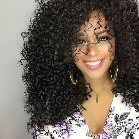 35.56 Cm Afro Kinky Curly Hair Wigs For Women Kinky Curly Wigs
