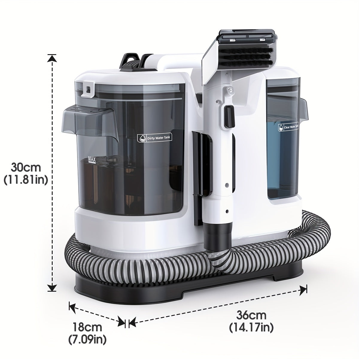 600W Portable Carpet and Upholstery Cleaner 3-Stage Cleaning System 20KPa