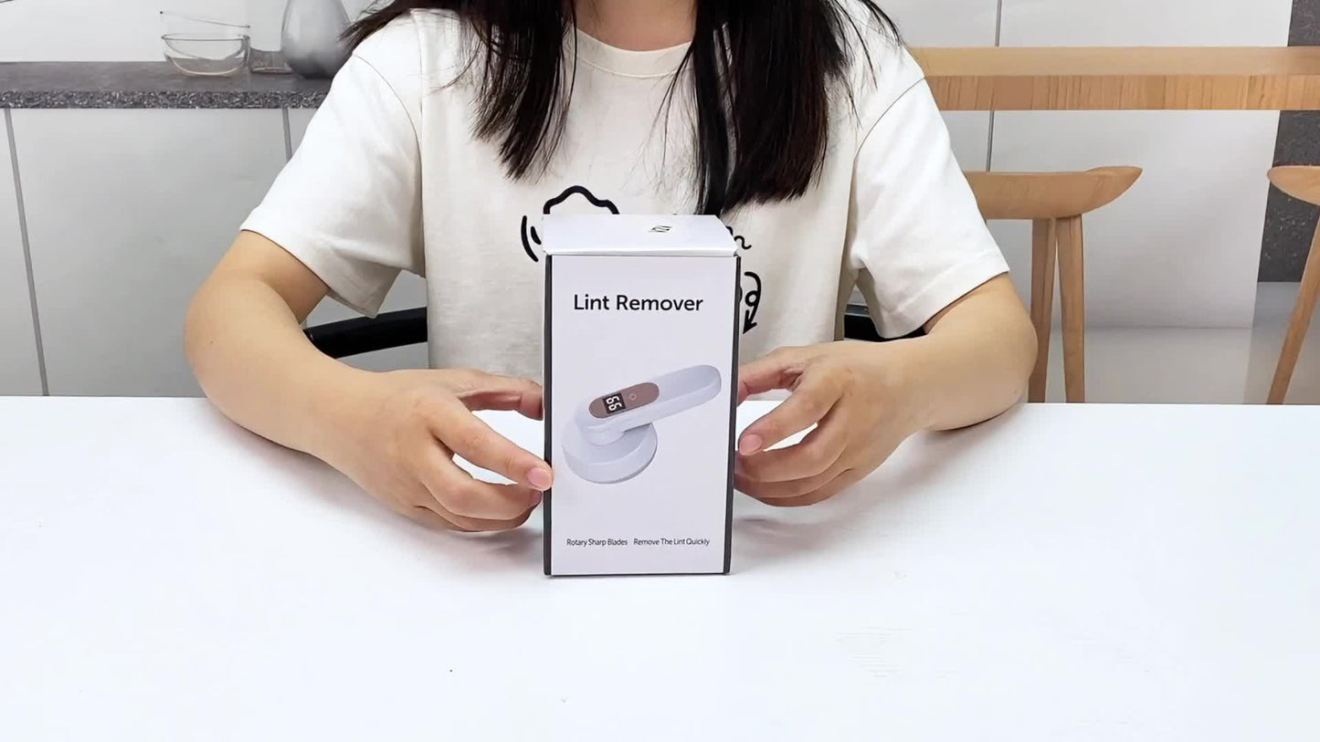 Portable Rechargeable Lint Remover with LED Display – Electric Fabric Shaver & Fuzz Pellet Remover