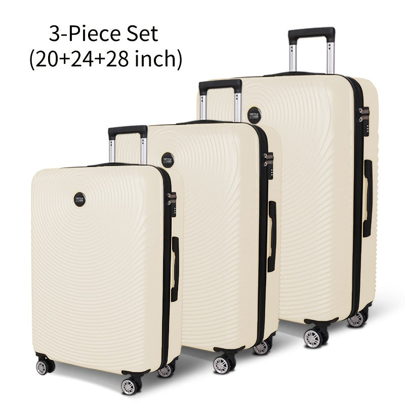 YSTYLE 3pcs/5pcs Luggage Set – ABS Carry-On Suitcases with 360° Silent Spinner Wheels & TSA Combination Lock
