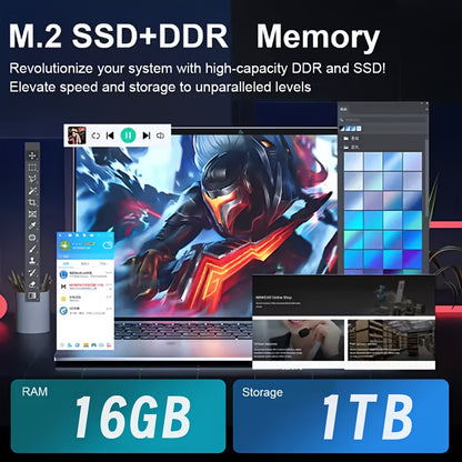 Intel Laptop N4000 2,6 GHz 15,6'' 16 GB SSD 1TB/2TB 1920*1080 Impronta Digitale