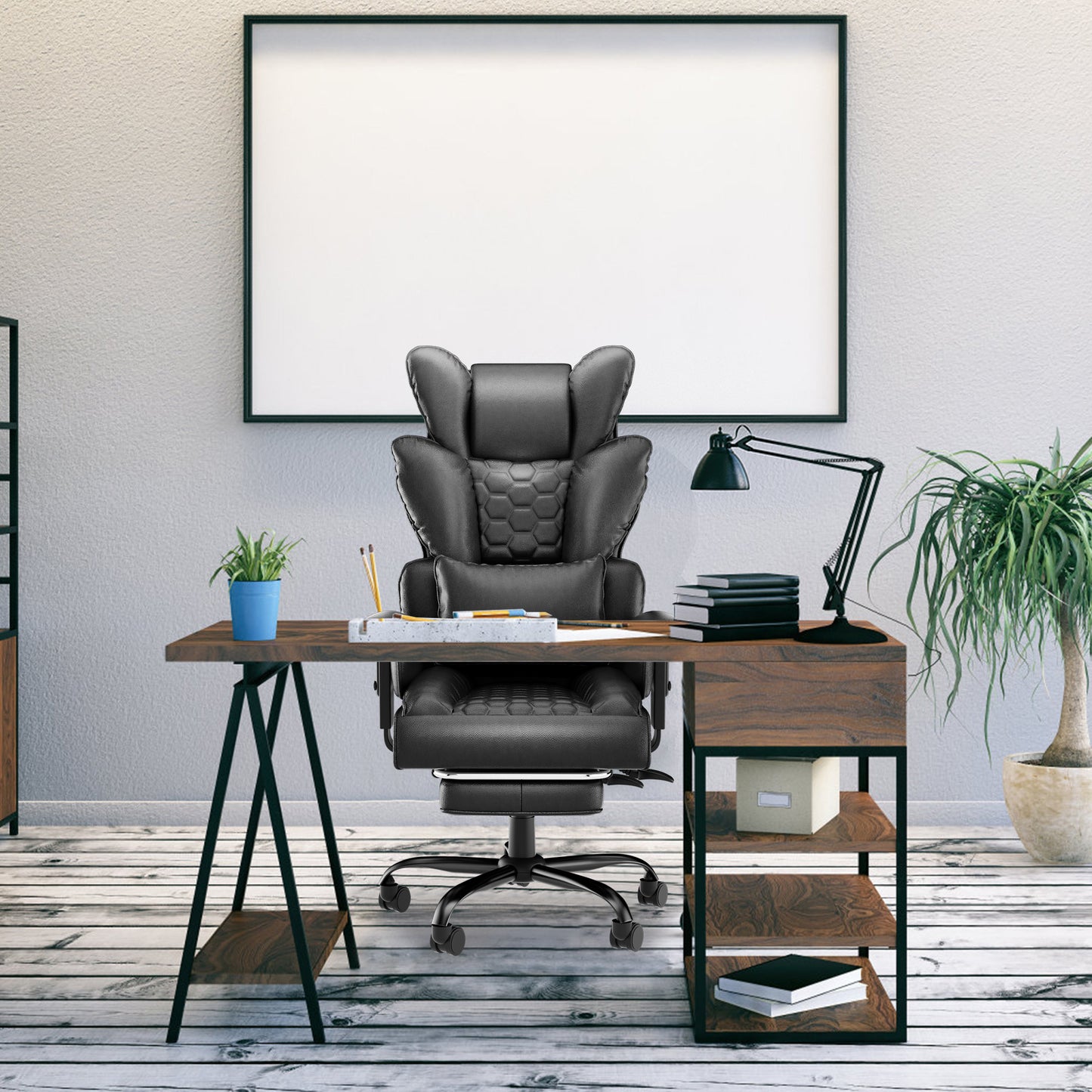 Executive Office Chair with Footrest – Ergonomic Comfort for Work & Gaming