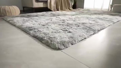 1pc Plush Rectangular Area Mat - Soft Fluffy 100% Polyester, Non-Slip Hand Washable