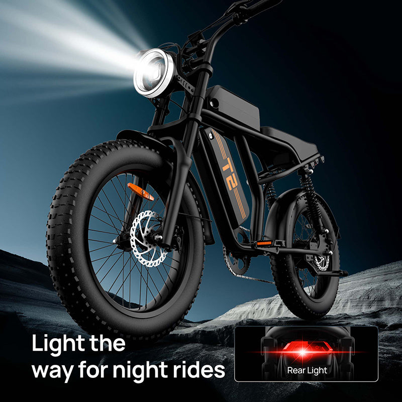 URLIFE T2 E-Bike Fat Tire 250W 54.6V 15.6Ah Bicicletta Elettrica MTB 20x4” 120KM Autonomia 7 Velocità Off Road Uomo Donna