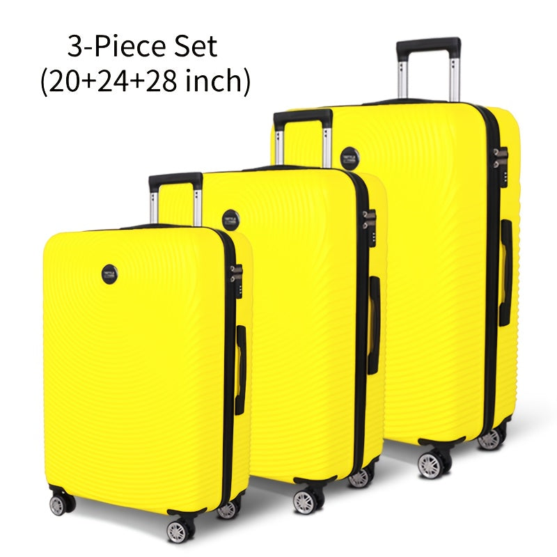 YSTYLE 3pcs/5pcs Luggage Set – ABS Carry-On Suitcases with 360° Silent Spinner Wheels & TSA Combination Lock