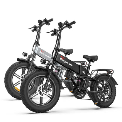 DEEPOWER A5 E-Bike Pieghevole 1500W 48V 15.6Ah Fat Tire 20” Bicicletta Elettrica MTB All Terrain 55km/h Autonomia 60km CE