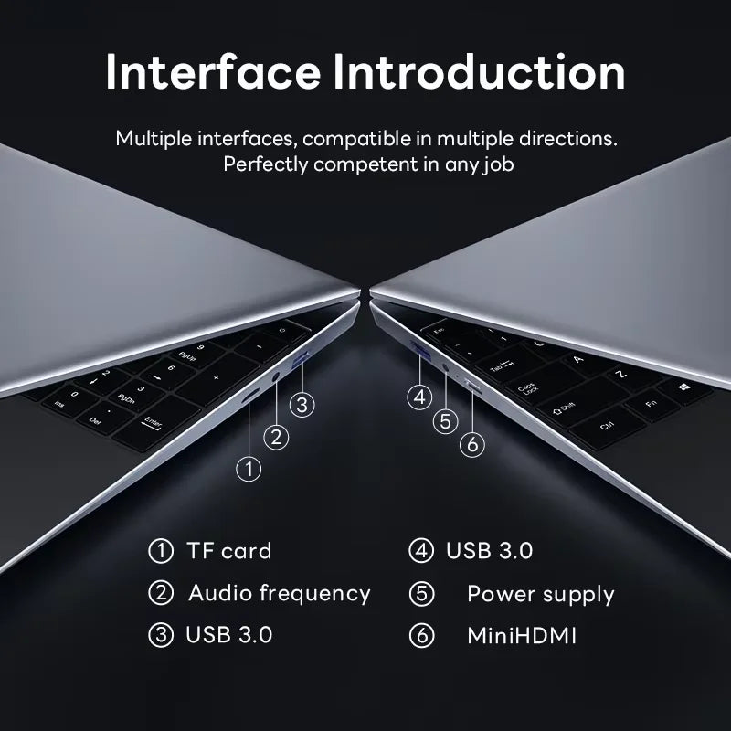 15.6"  Windows 11 Laptop Computer Intel Celeron N4000 Computer Fingerprint Unlock Notebook Laptops i7 Gaming 16GB DDR4 1/2TB SSD