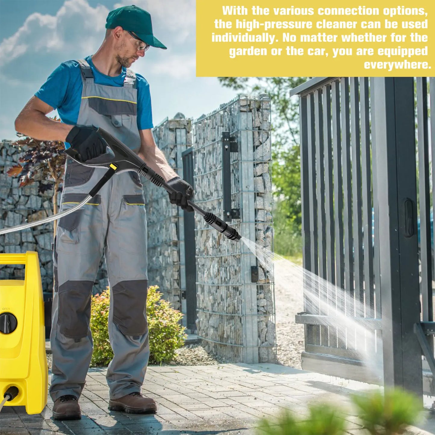 135bar Electric High Pressure Washer 220V ,1500W, 5.60 L/min,10M Water Pipe Adjustable Pressure Nozzle for Car Home Garden Clean