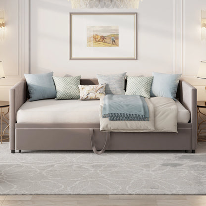 Modern Velvet Convertible Sofa Bed 2-in-1 with Expandable Slatted Frame – 90/180x200cm Living Room Sofa Bed