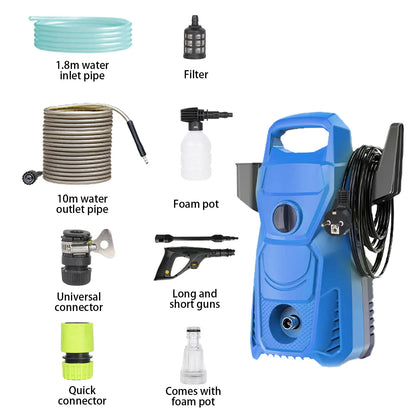 135bar Electric High Pressure Washer 220V ,1500W, 5.60 L/min,10M Water Pipe Adjustable Pressure Nozzle for Car Home Garden Clean