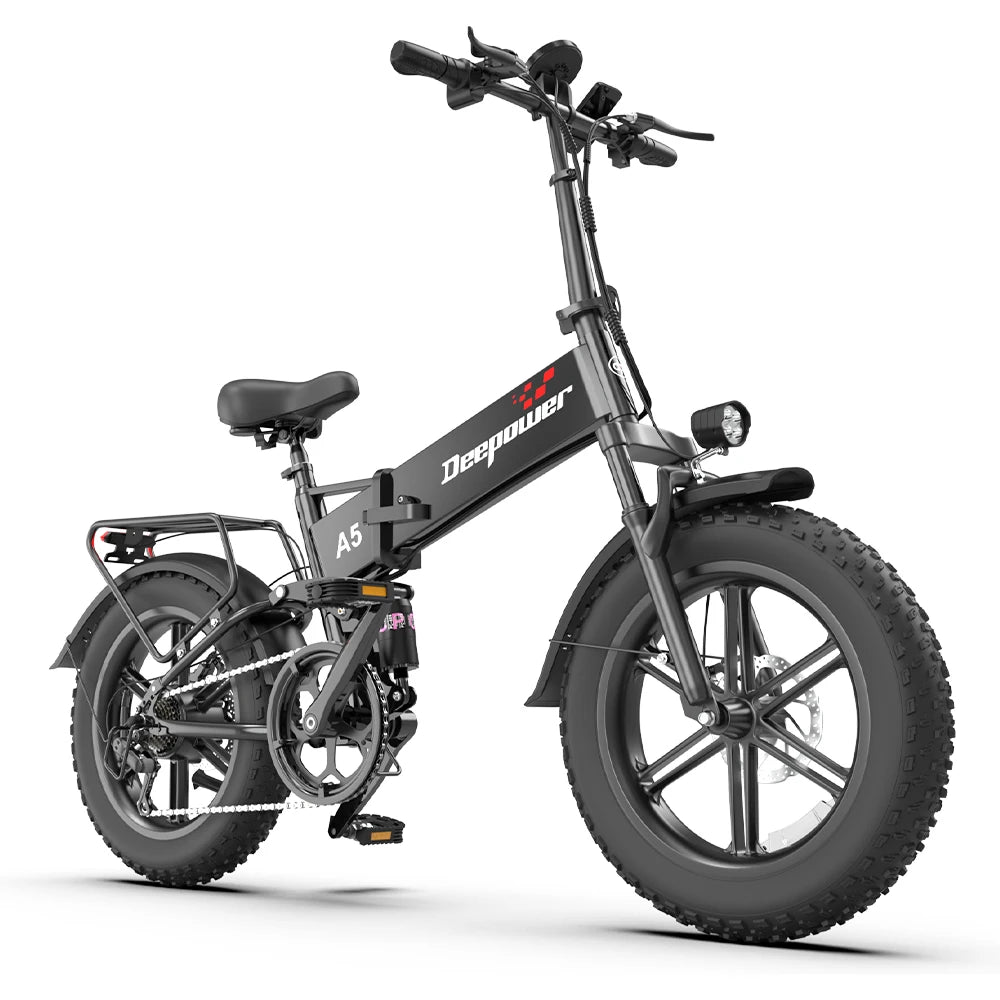 DEEPOWER A5 E-Bike Pieghevole 1500W 48V 15.6Ah Fat Tire 20” Bicicletta Elettrica MTB All Terrain 55km/h Autonomia 60km CE