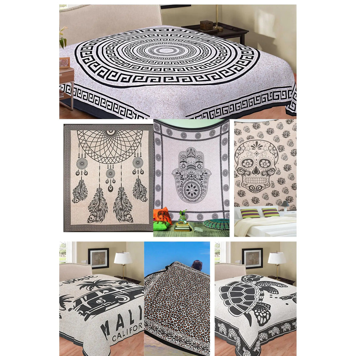 Printex Arazzo Matrimoniale in Stile Mandala Indiano - 210x230 cm. TK