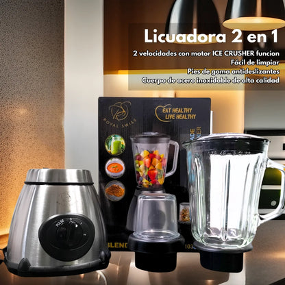 Blender and grinder with glass cup / maximum power 1000w/ royal swiss