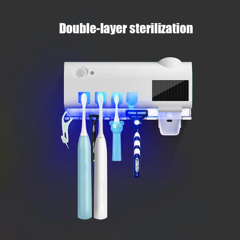 Automatic Solar Energy UV Toothbrush Holder Wall Toothbrush