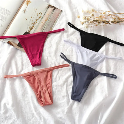 FINETOO 3Pcs/set Sexy Low-rise Thongs Women Bikini Pantie