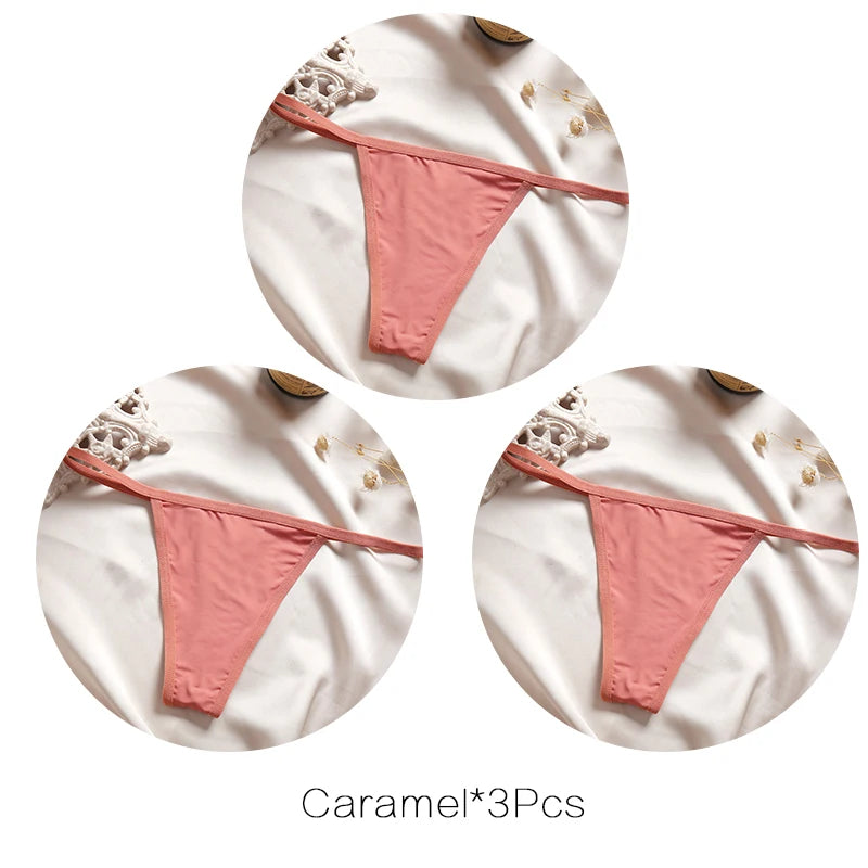 FINETOO 3Pcs/set Sexy Low-rise Thongs Women Bikini Pantie