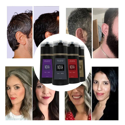 Eelhoe Nova Shampoo Colorante Nero 3-in-1 per Capelli Bianchi. TK