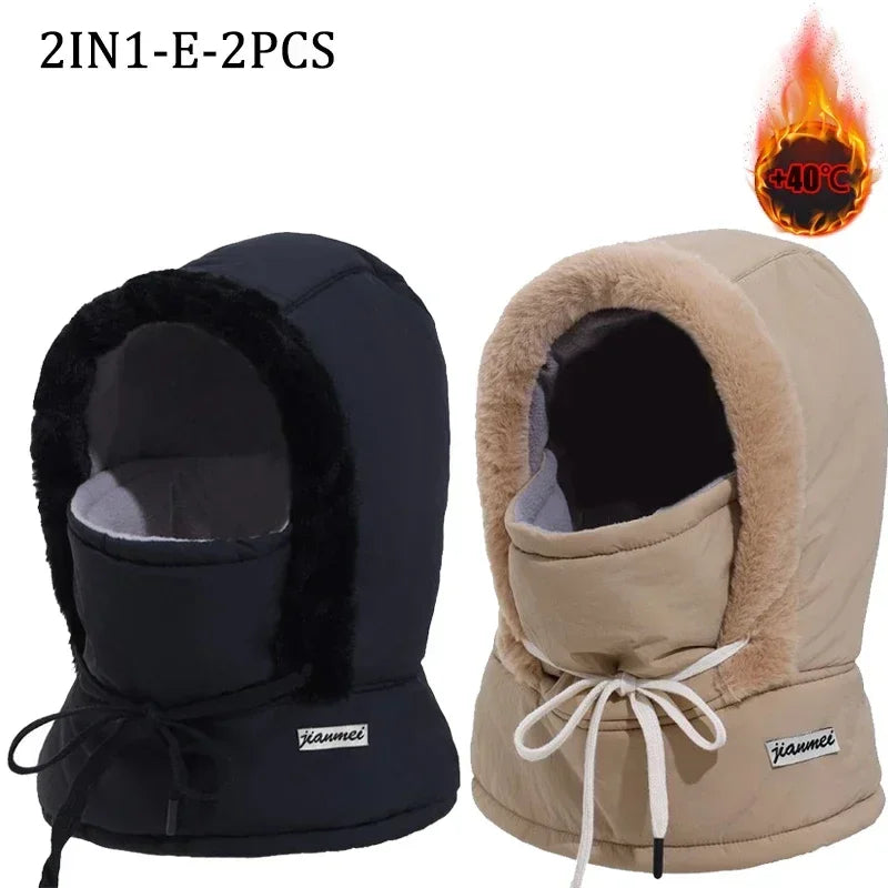 Passamontagna Termico 3-in-1 con Coulisse - Cappello e Scaldacollo in Peluche. TK