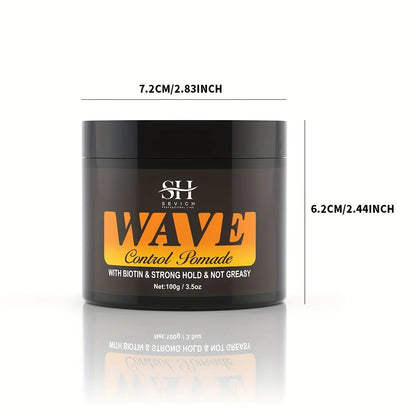 100g Waves Control Pomade Set 360 Wavy Hair Oil With Brush Natural Silky Shine Style Sport Waves Cream For African Black Men