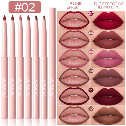 6pcs Lip Liner Pen Set Long-Lasting, Waterproof Sweatproof,