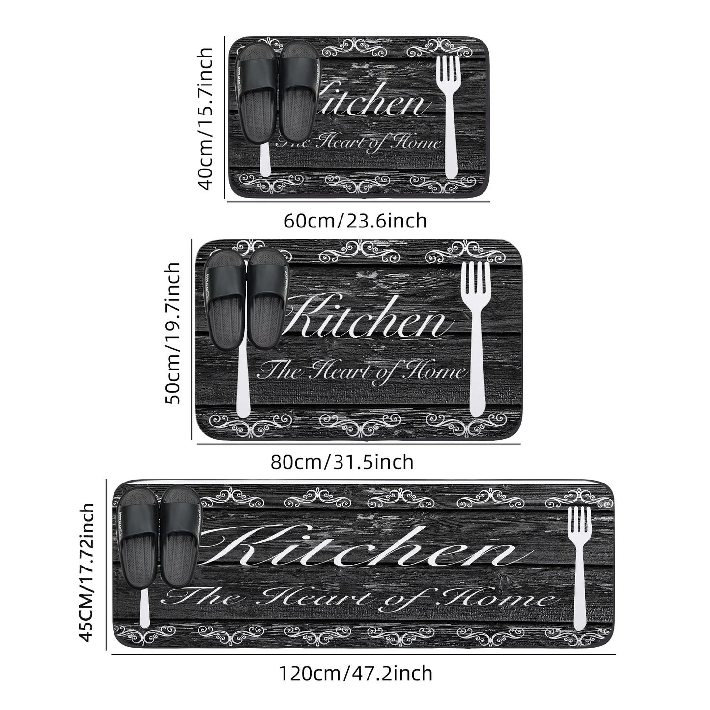 VIKAMA kitchen carpet washable, non-slip, absorbent floor mat, bathroom floor mat, absorbent kitchen mat, door mat