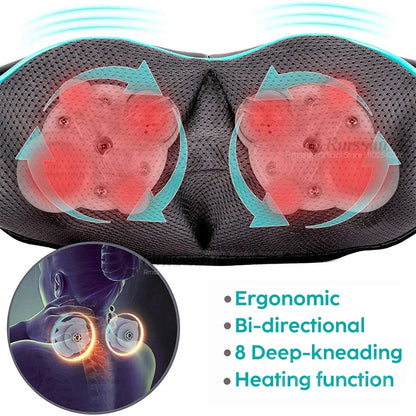 U Shape Deep Kneading Electric Massage Pillow Shiatsu Neck