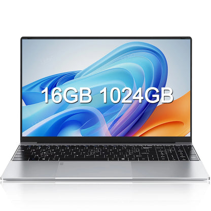 Laptop 15.6" Intel 6500Y 32GB RAM 2TB SSD Windows 11 Notebook Ultra Slim con Tastiera Retroilluminata Fingerprint WiFi PC Portatile Lavoro Gaming