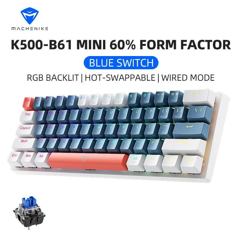 Machenike K500-B61 Mini Mechanical Keybaord 60% Form