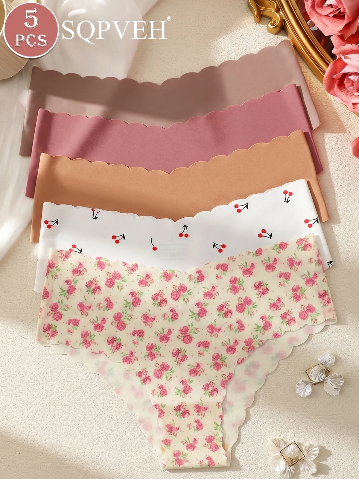 Mutandine Senza Cuciture da Donna Invisibili (5 Pezzi) - Slip Bikini Elasticizzati. TK