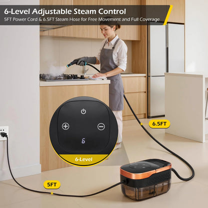 Pulitore a Vapore Portatile ad Alta Pressione 1800W - Igienizzante con 10+ Accessori. TK