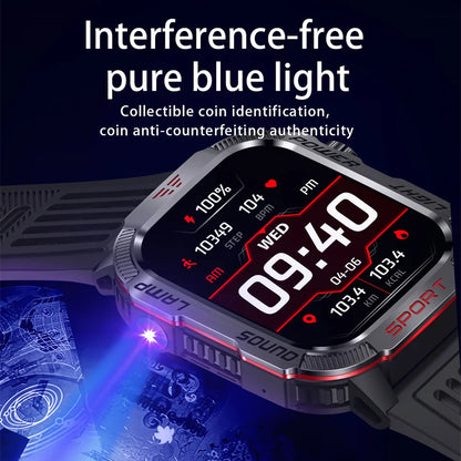 New Military GPS Smart Watch Men Flashlight Compass Waterproof